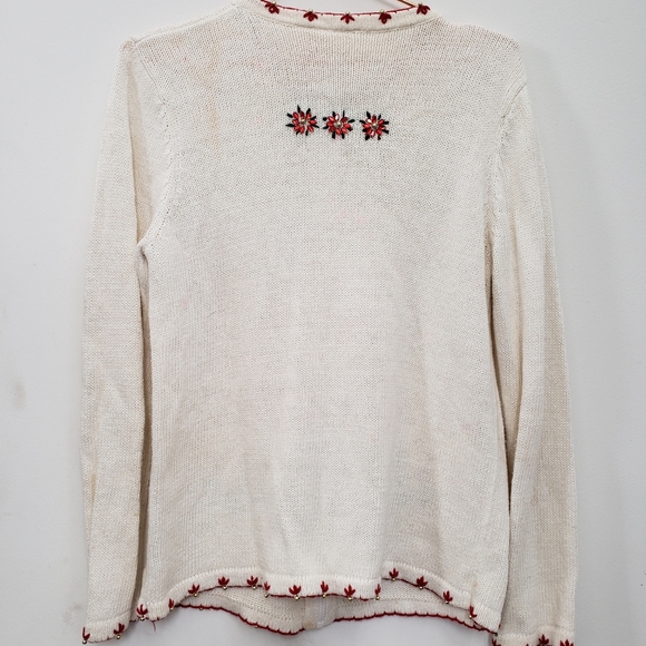 Vintage 90s Style Co MACYs Ugly Christmas Sweater Beaded Reindeer Zip Front Card - Picture 3 of 12